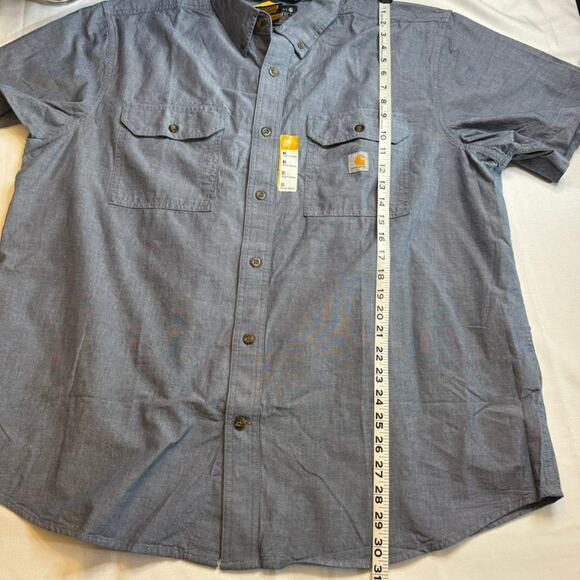 Carhartt Button Down Shirt Mens XL Loose Fit Workwear Chambray Midweight NWT - Picture 12 of 12